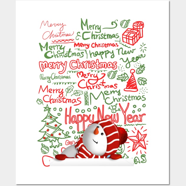 Christmas snowman Wall Art by Dress Wild